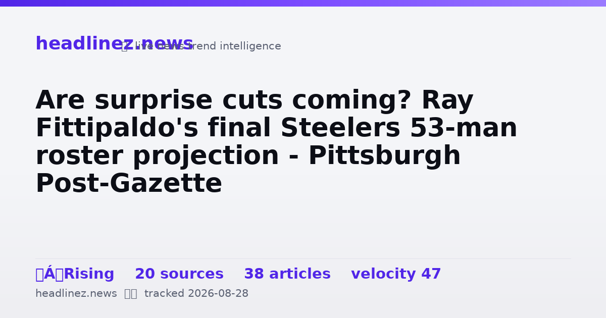 Visual summary for Are surprise cuts coming? Ray Fittipaldo's final Steelers 53-man roster projection - Pittsburgh Post-Gazette