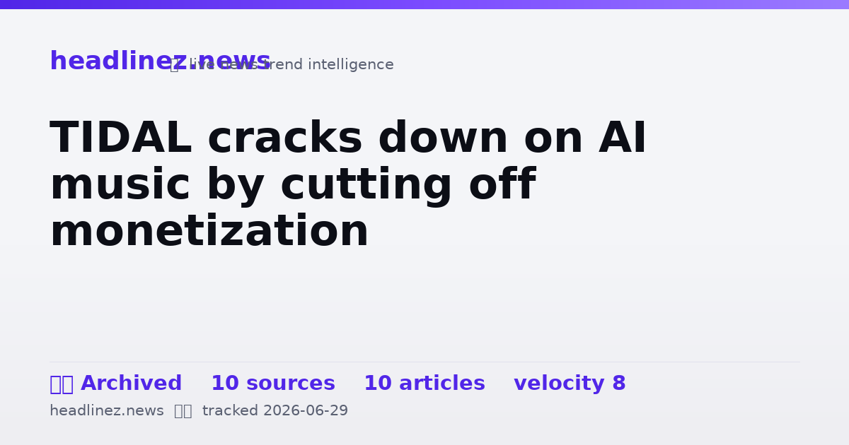 Visual summary for TIDAL cracks down on AI music by cutting off monetization