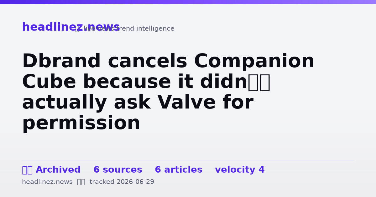 Visual summary for Dbrand cancels Companion Cube because it didn’t actually ask Valve for permission