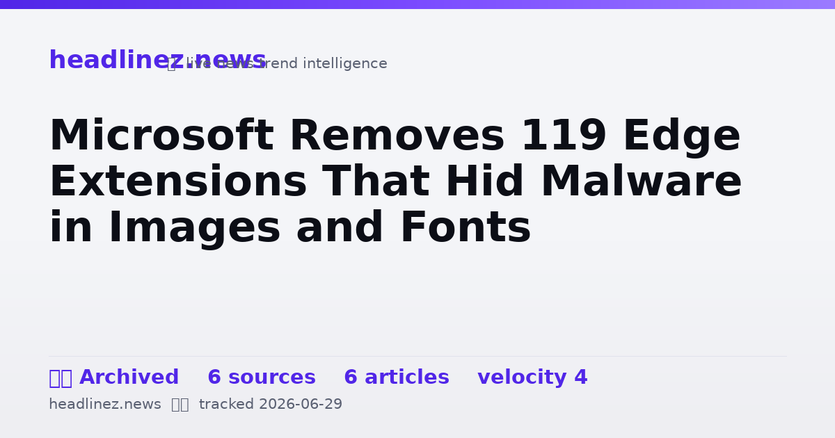 Visual summary for Microsoft Removes 119 Edge Extensions That Hid Malware in Images and Fonts