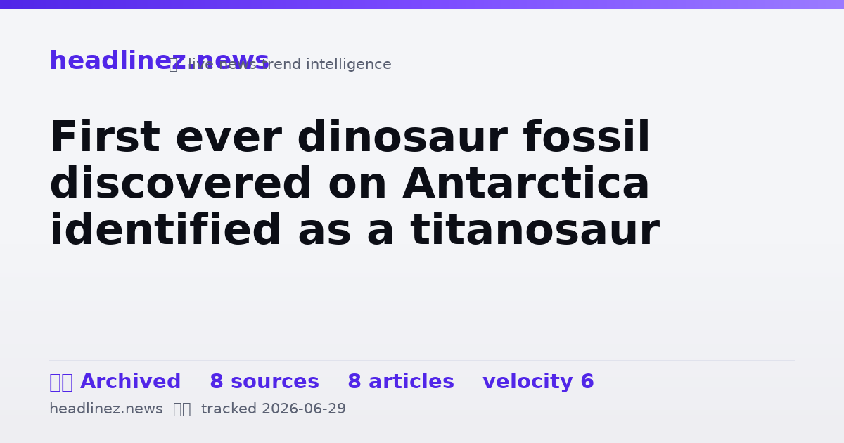Visual summary for First ever dinosaur fossil discovered on Antarctica identified as a titanosaur