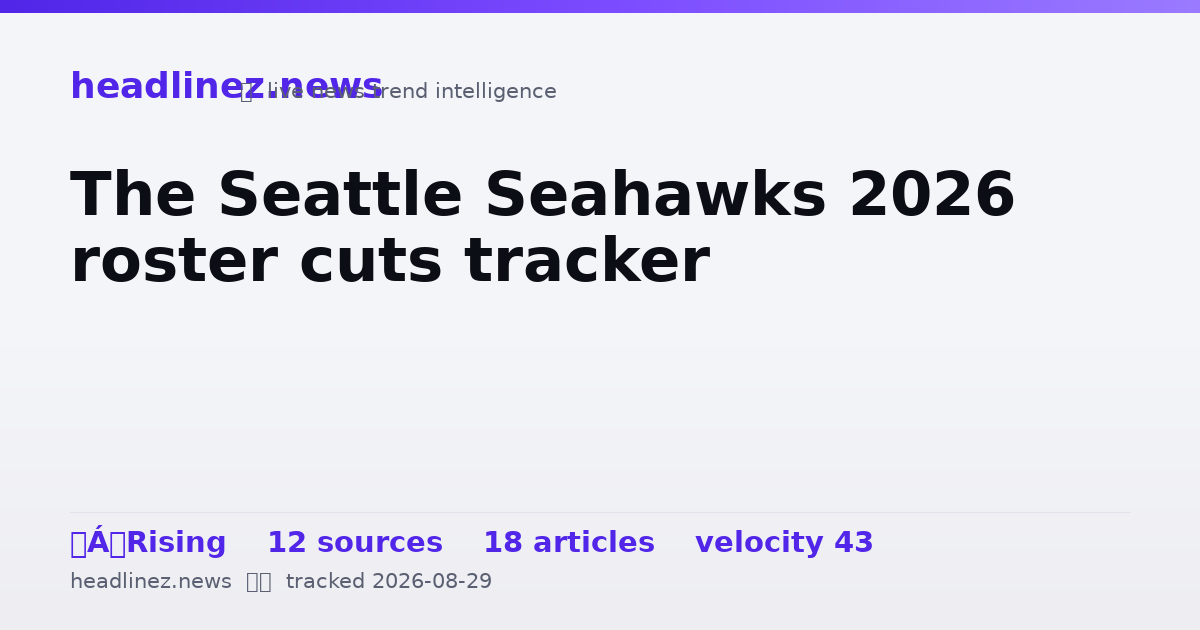 Visual summary for The Seattle Seahawks 2026 roster cuts tracker