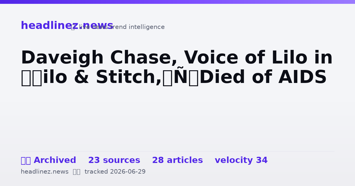 Visual summary for Daveigh Chase, Voice of Lilo in ‘Lilo & Stitch,’ Died of AIDS