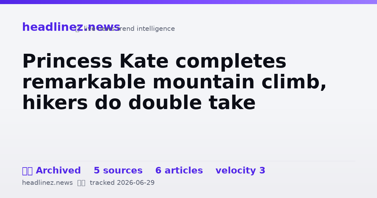 Visual summary for Princess Kate completes remarkable mountain climb, hikers do double take