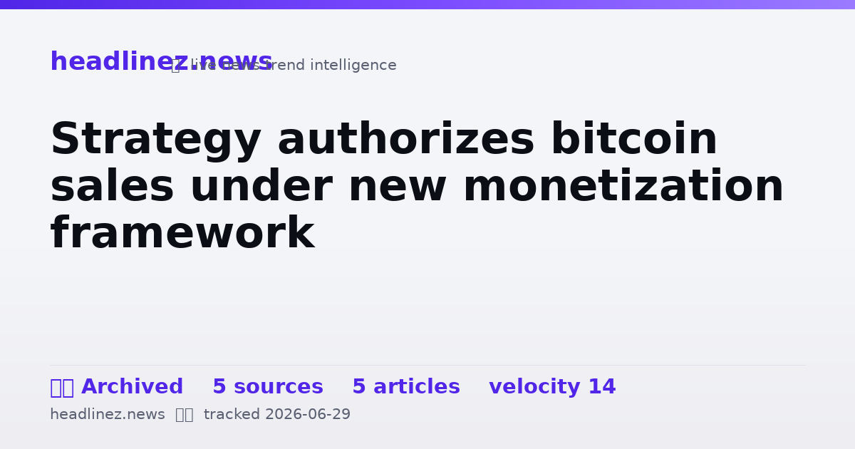 Visual summary for Strategy authorizes bitcoin sales under new monetization framework