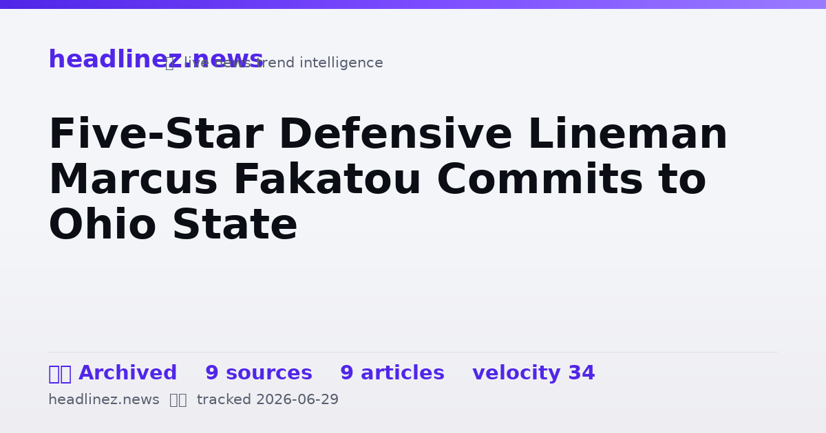 Visual summary for Five-Star Defensive Lineman Marcus Fakatou Commits to Ohio State