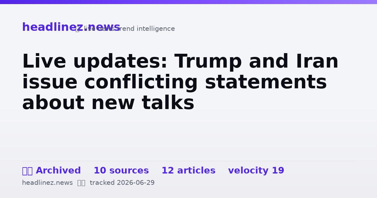 Visual summary for Live updates: Trump and Iran issue conflicting statements about new talks