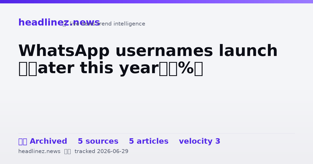 Visual summary for WhatsApp usernames launch ‘later this year’
