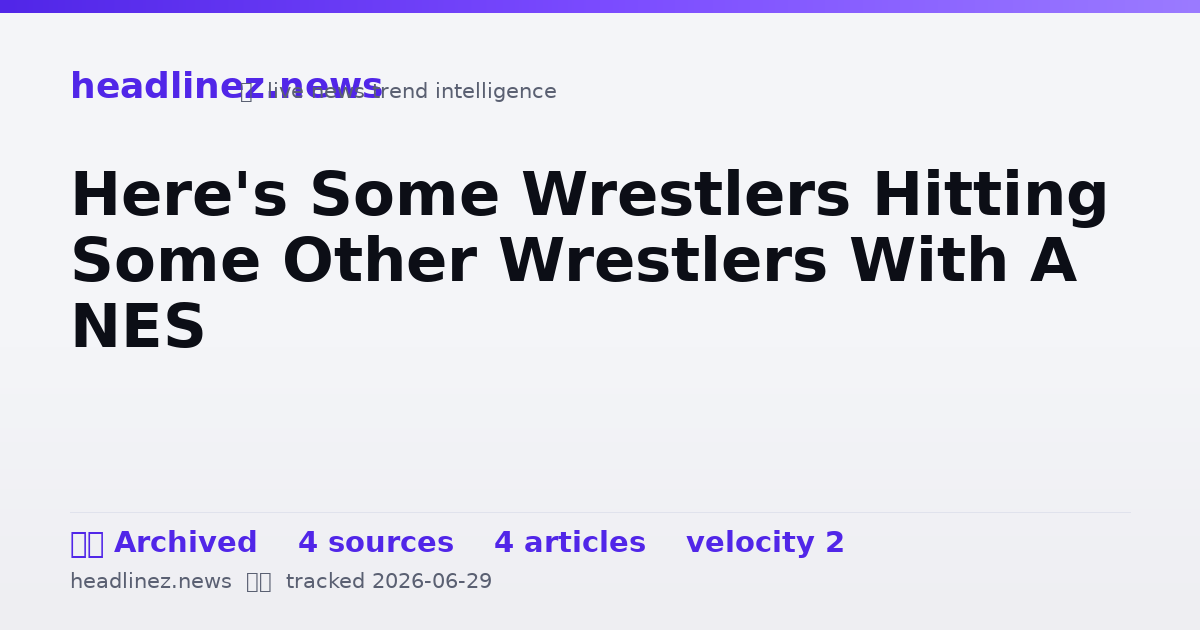 Visual summary for Here's Some Wrestlers Hitting Some Other Wrestlers With A NES