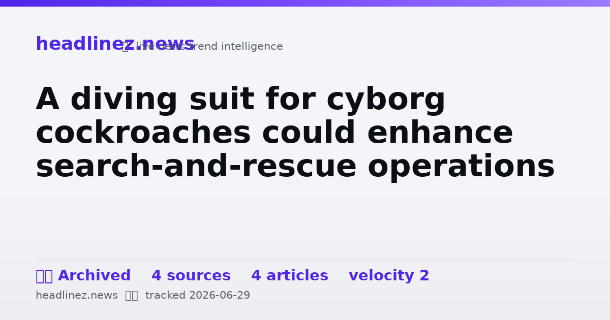 Visual summary for A diving suit for cyborg cockroaches could enhance search-and-rescue operations