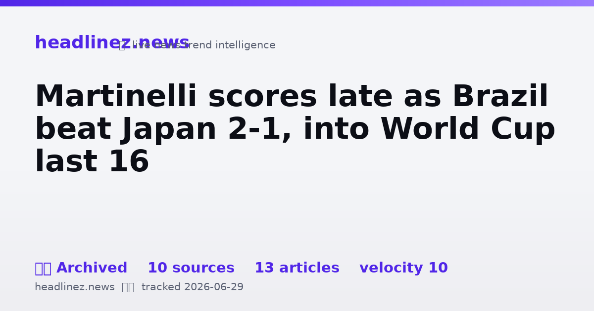 Visual summary for Martinelli scores late as Brazil beat Japan 2-1, into World Cup last 16