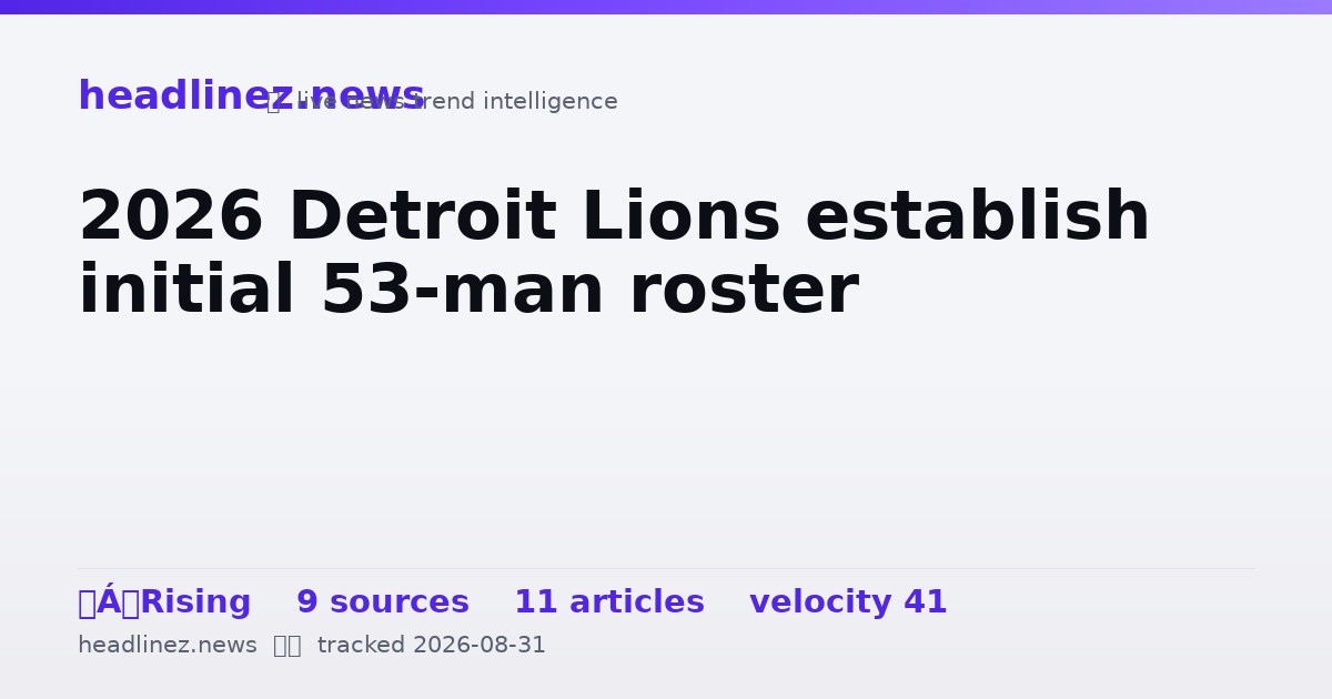 Visual summary for 2026 Detroit Lions establish initial 53-man roster