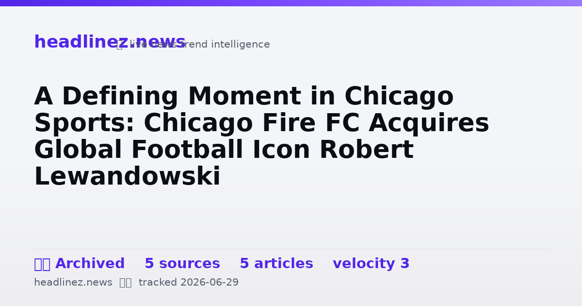 Visual summary for A Defining Moment in Chicago Sports: Chicago Fire FC Acquires Global Football Icon Robert Lewandowski