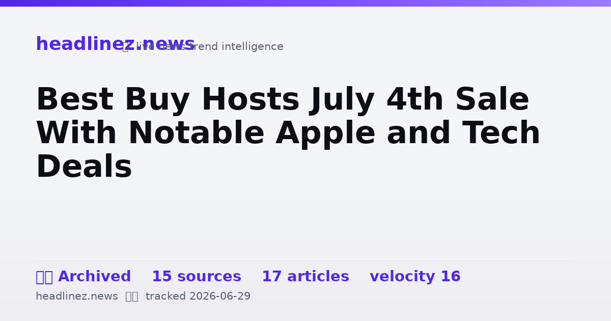 Visual summary for Best Buy Hosts July 4th Sale With Notable Apple and Tech Deals