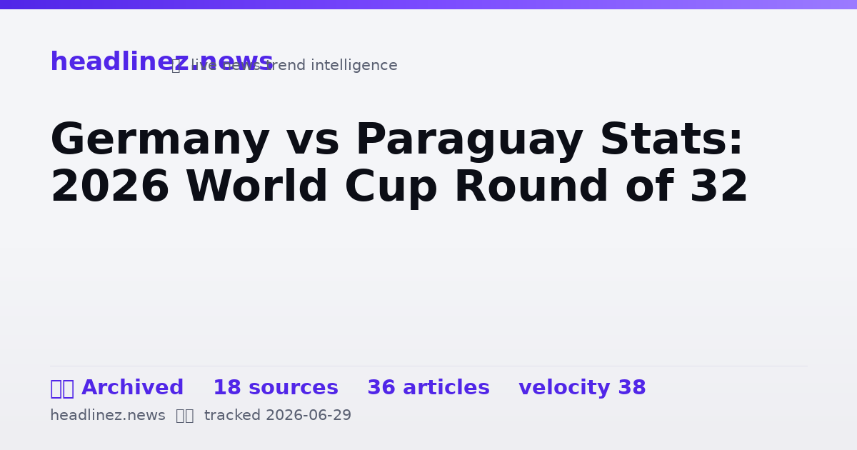 Visual summary for Germany vs Paraguay Stats: 2026 World Cup Round of 32