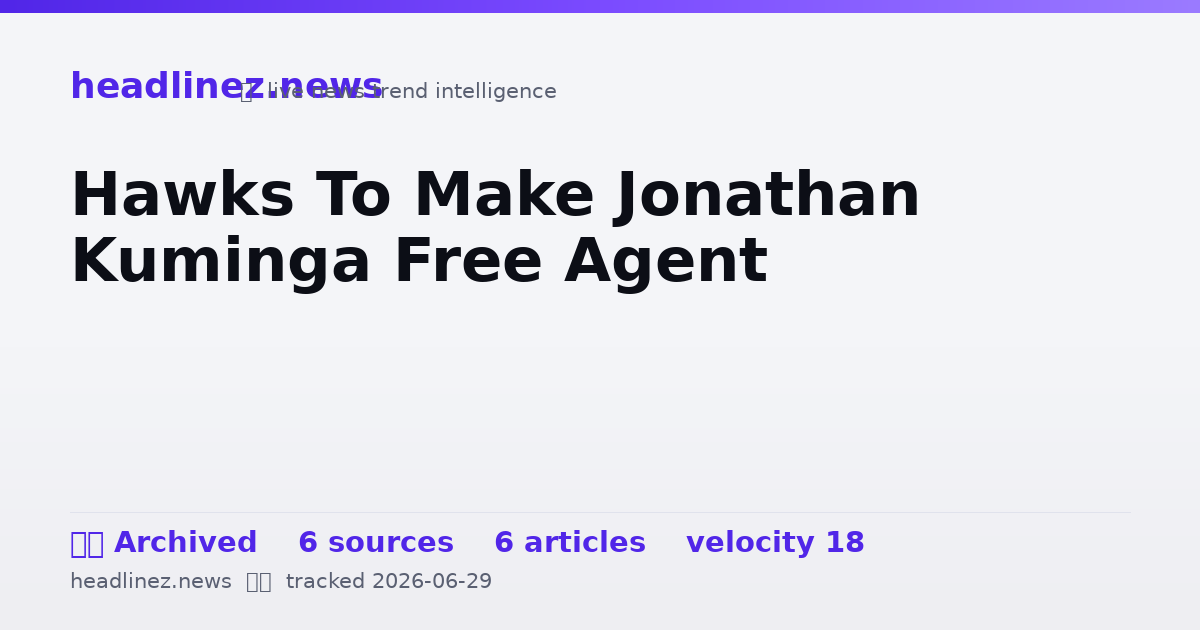 Visual summary for Hawks To Make Jonathan Kuminga Free Agent