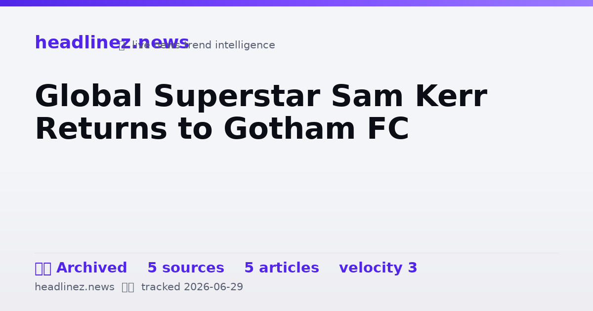 Visual summary for Global Superstar Sam Kerr Returns to Gotham FC