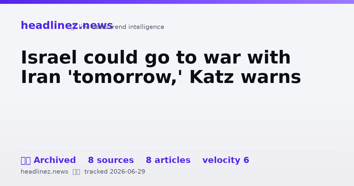 Visual summary for Israel could go to war with Iran 'tomorrow,' Katz warns