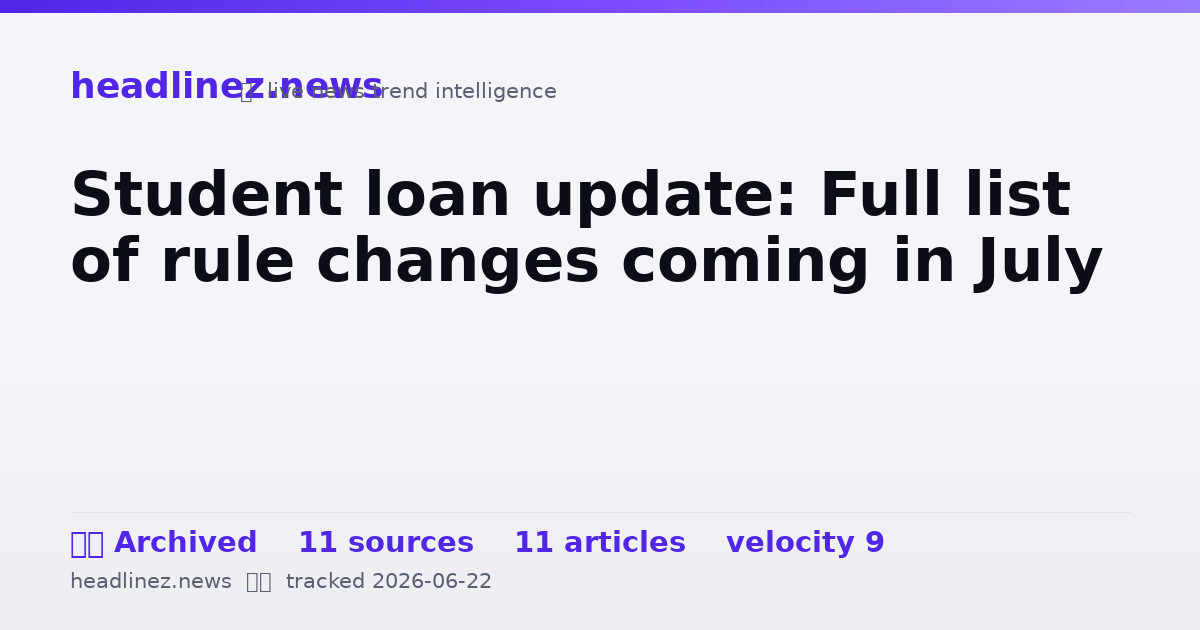 Visual summary for Student loan update: Full list of rule changes coming in July