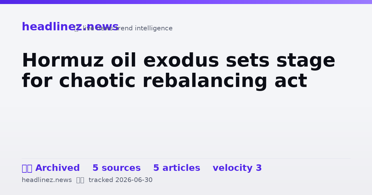 Visual summary for Hormuz oil exodus sets stage for chaotic rebalancing act