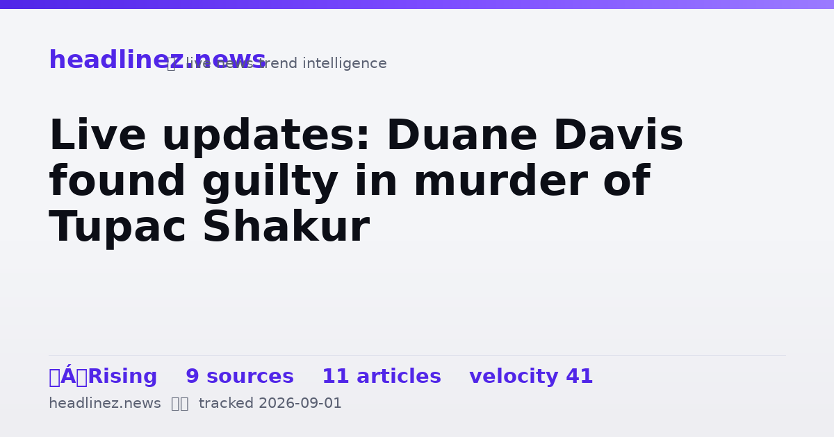 Visual summary for Live updates: Duane Davis found guilty in murder of Tupac Shakur