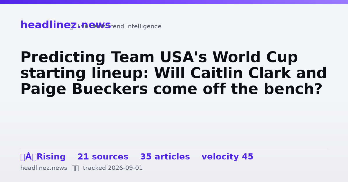 Visual summary for Predicting Team USA's World Cup starting lineup: Will Caitlin Clark and Paige Bueckers come off the bench?