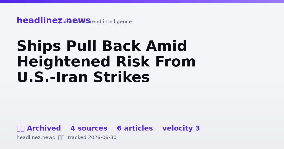 Visual summary for Ships Pull Back Amid Heightened Risk From U.S.-Iran Strikes