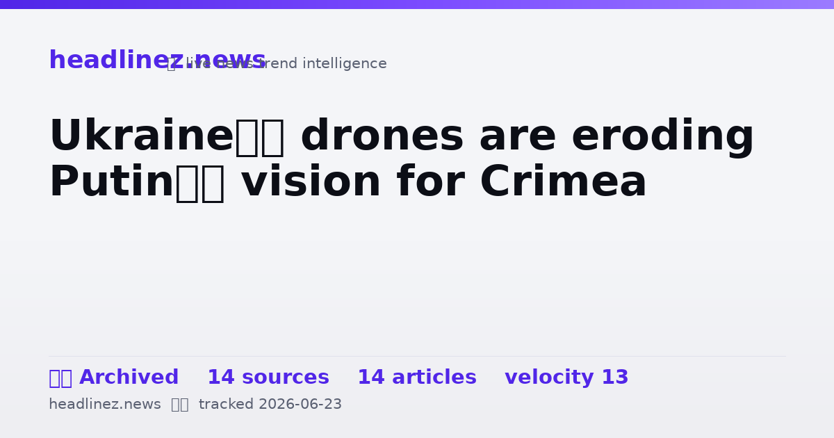 Visual summary for Ukraine’s drones are eroding Putin’s vision for Crimea