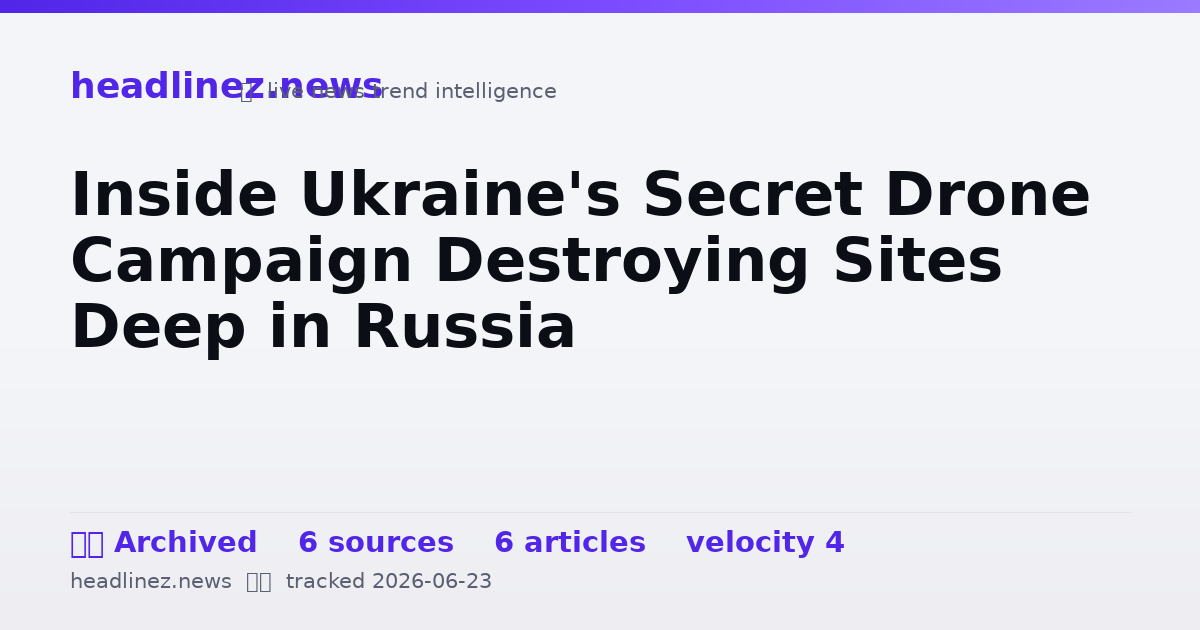 Visual summary for Inside Ukraine's Secret Drone Campaign Destroying Sites Deep in Russia