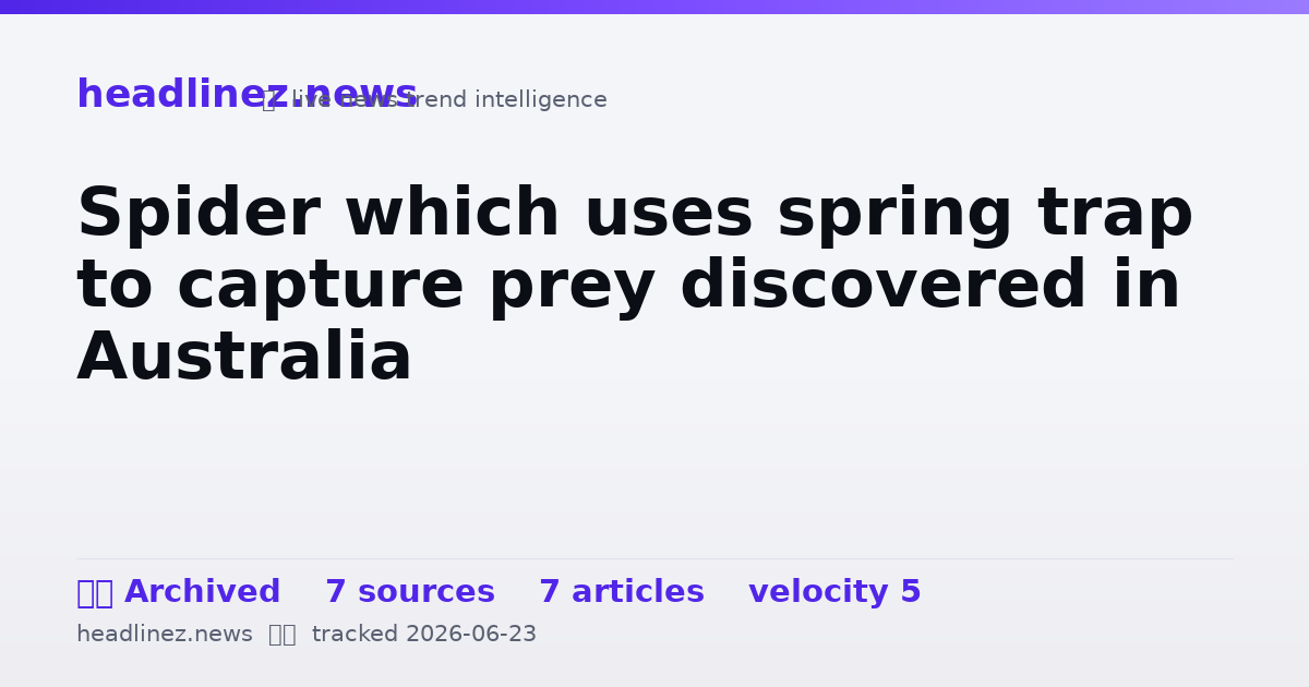 Visual summary for Spider which uses spring trap to capture prey discovered in Australia
