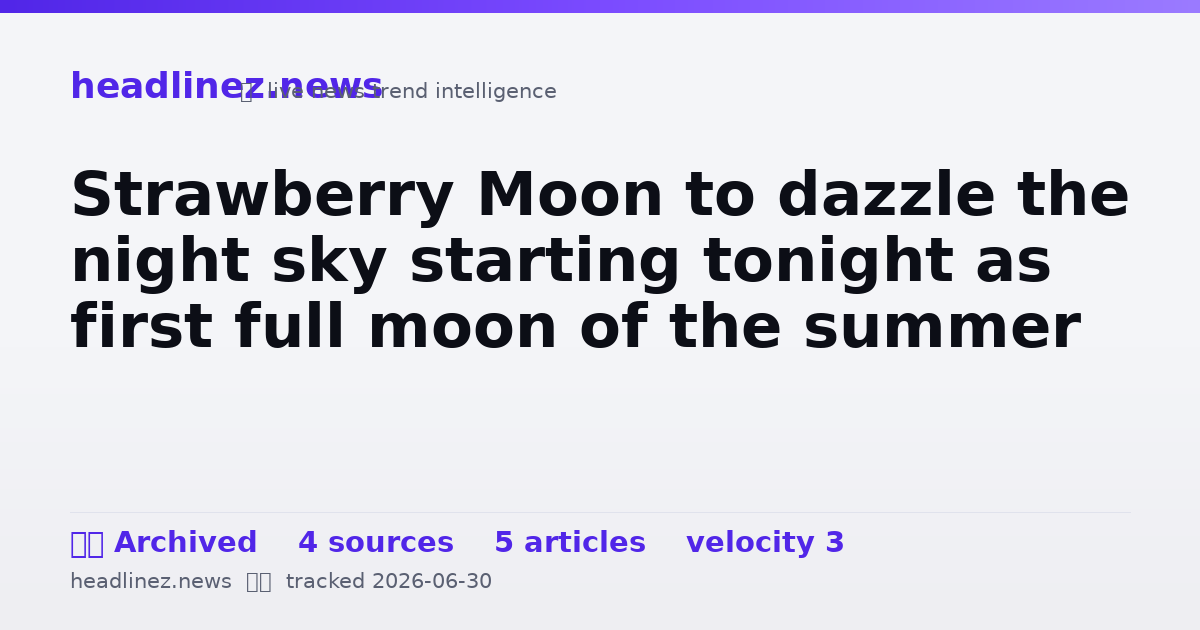 Visual summary for Strawberry Moon to dazzle the night sky starting tonight as first full moon of the summer