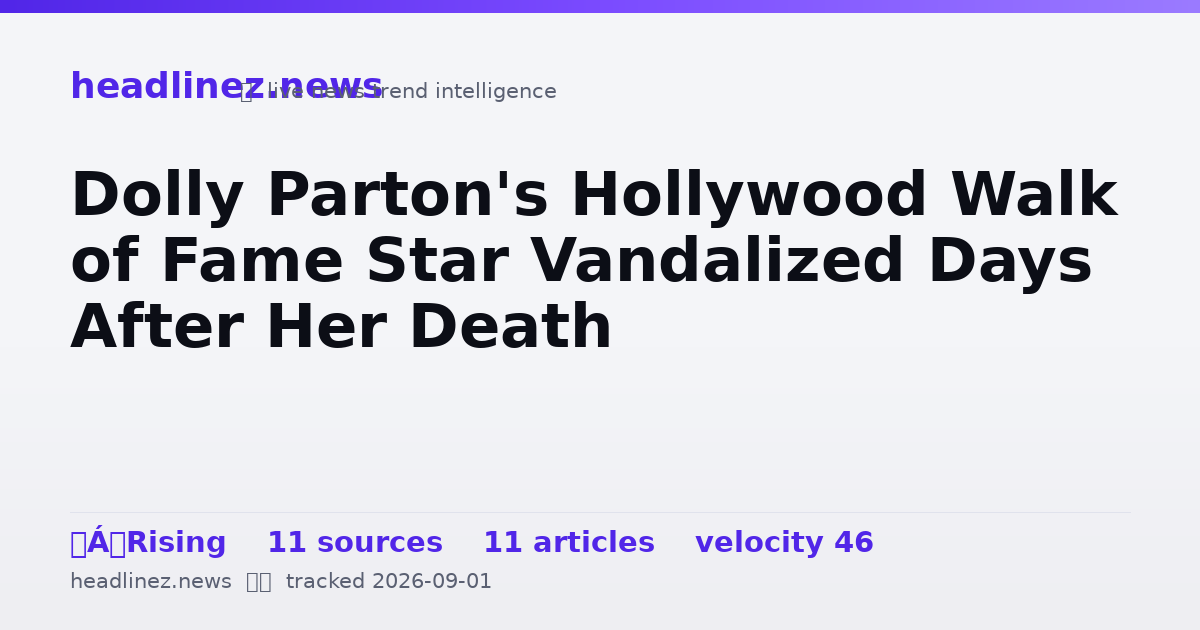 Visual summary for Dolly Parton's Hollywood Walk of Fame Star Vandalized Days After Her Death