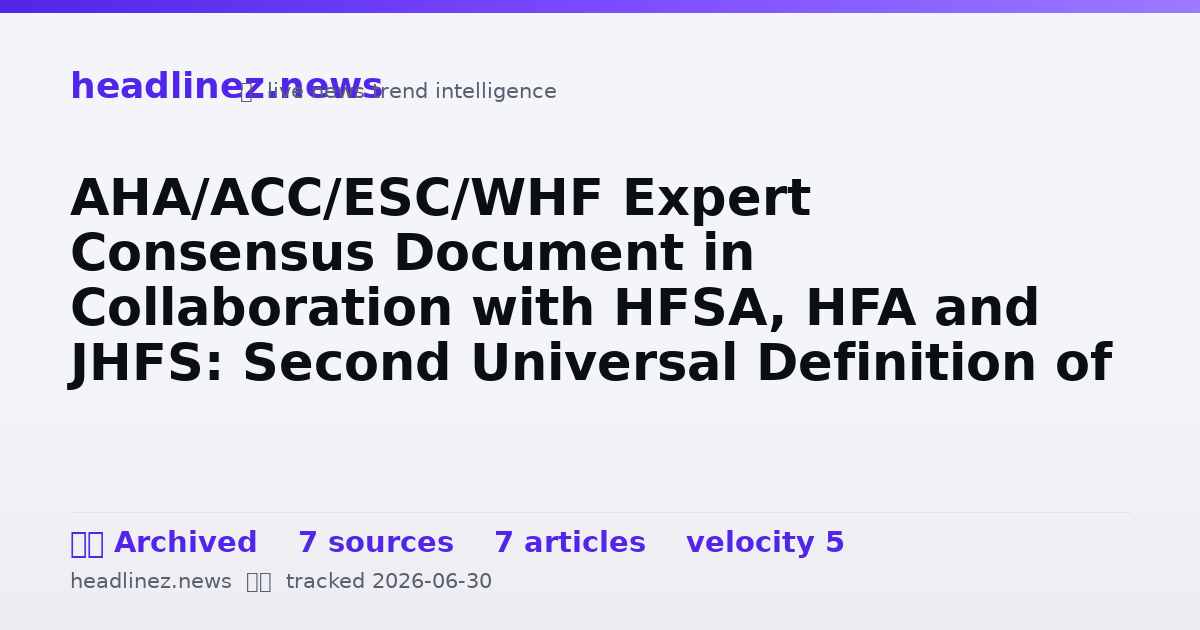 Visual summary for AHA/ACC/ESC/WHF Expert Consensus Document in Collaboration with HFSA, HFA and JHFS: Second Universal Definition of Heart Failure (2026)