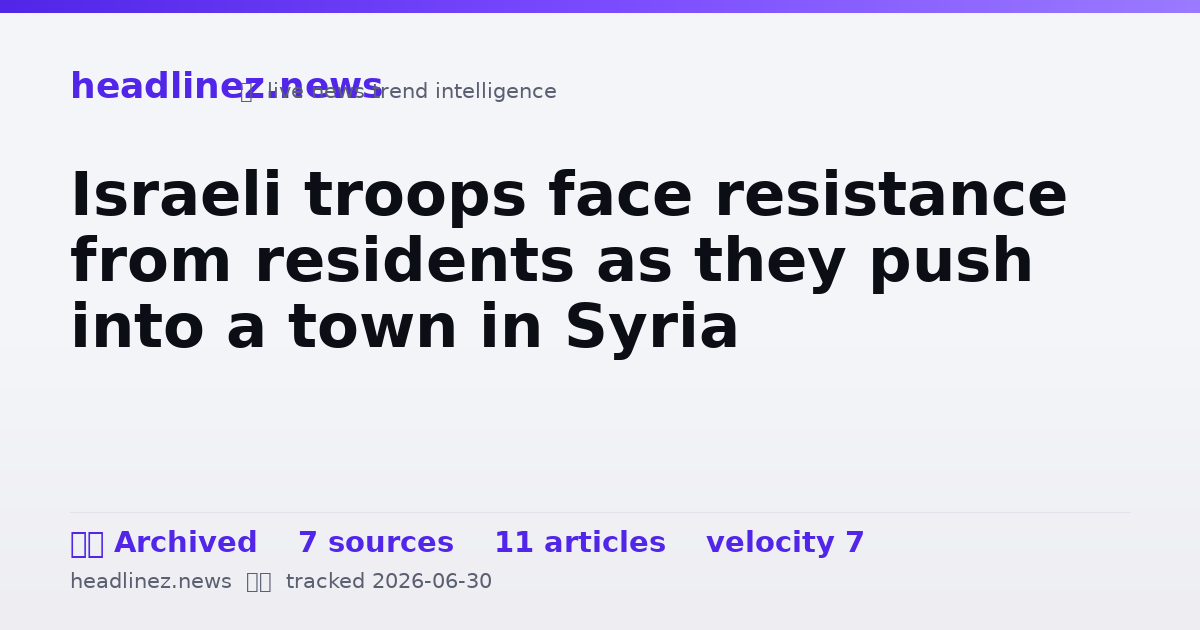 Visual summary for Israeli troops face resistance from residents as they push into a town in Syria