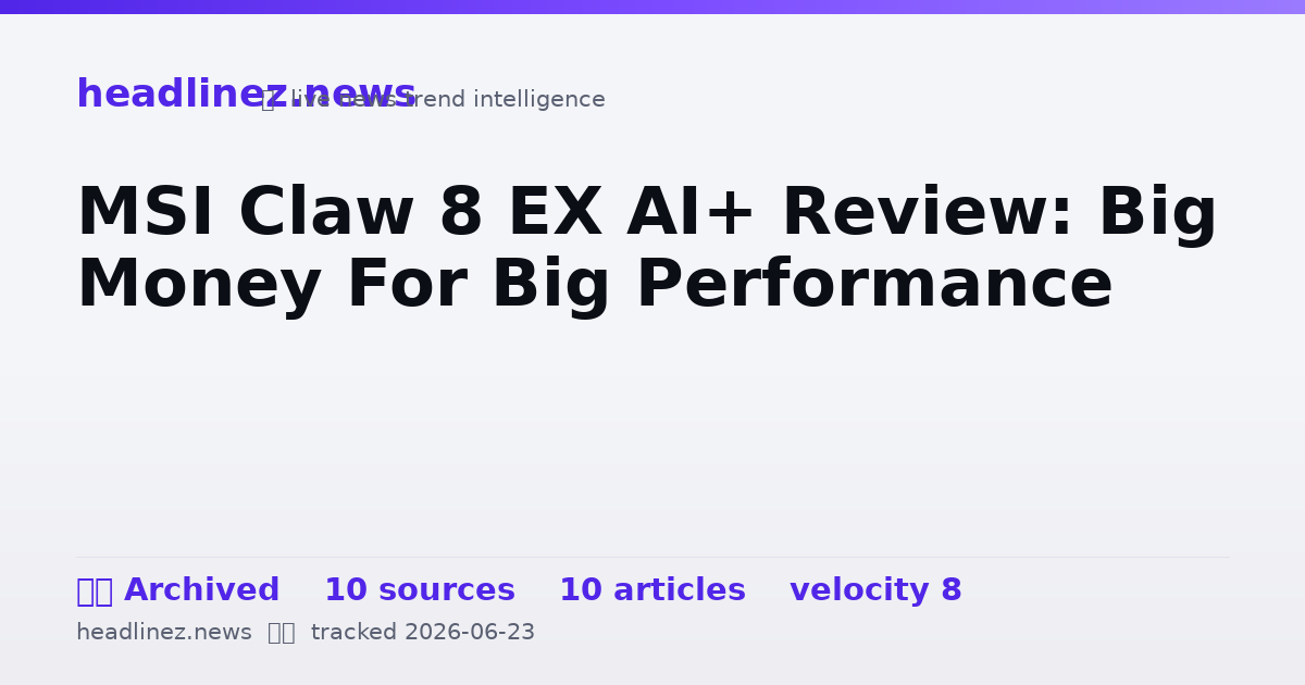 Visual summary for MSI Claw 8 EX AI+ Review: Big Money For Big Performance