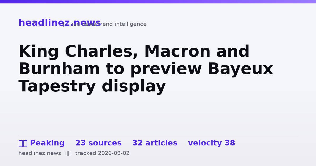 Visual summary for King Charles, Macron and Burnham to preview Bayeux Tapestry display