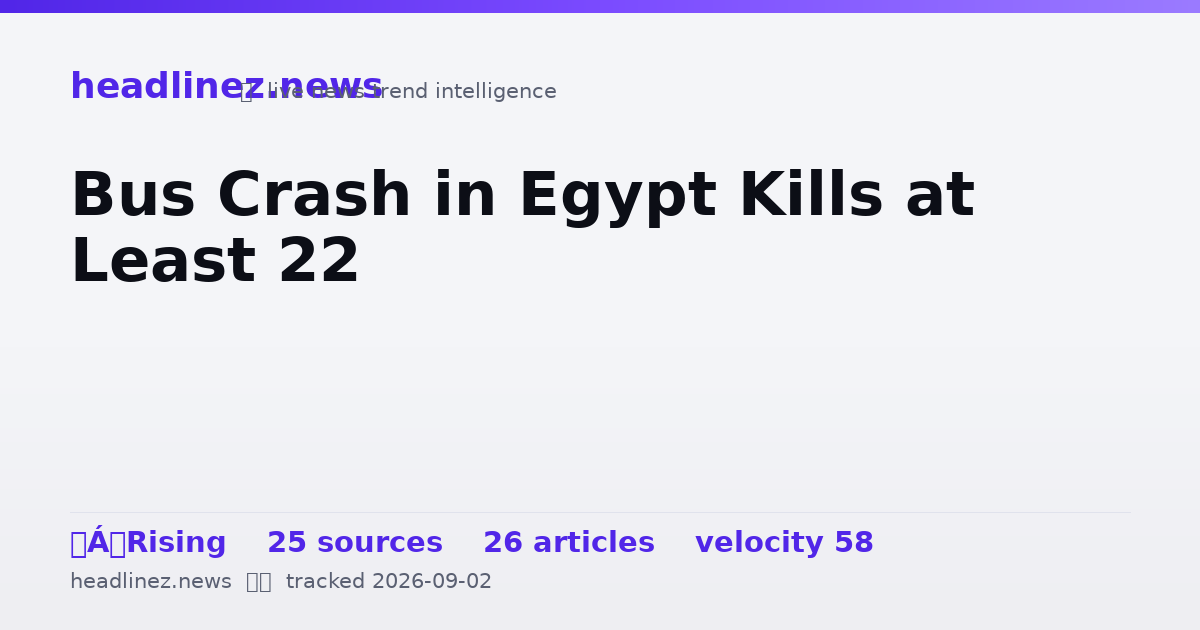 Visual summary for Bus Crash in Egypt Kills at Least 22