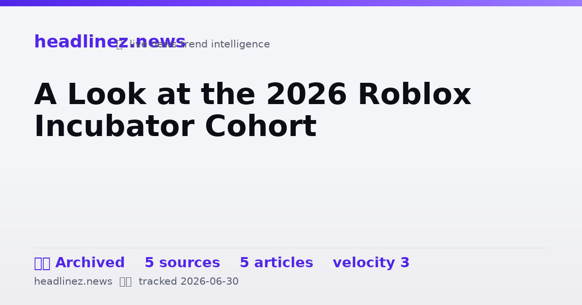 Visual summary for A Look at the 2026 Roblox Incubator Cohort