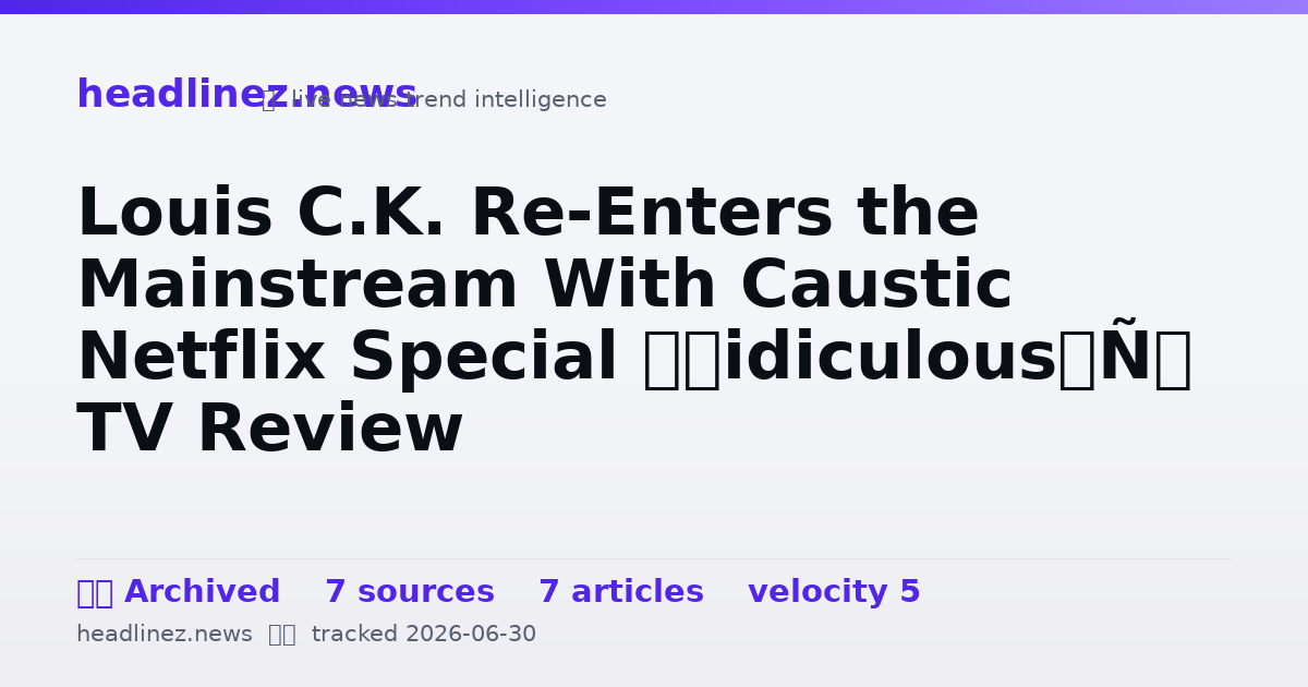 Visual summary for Louis C.K. Re-Enters the Mainstream With Caustic Netflix Special ‘Ridiculous’: TV Review