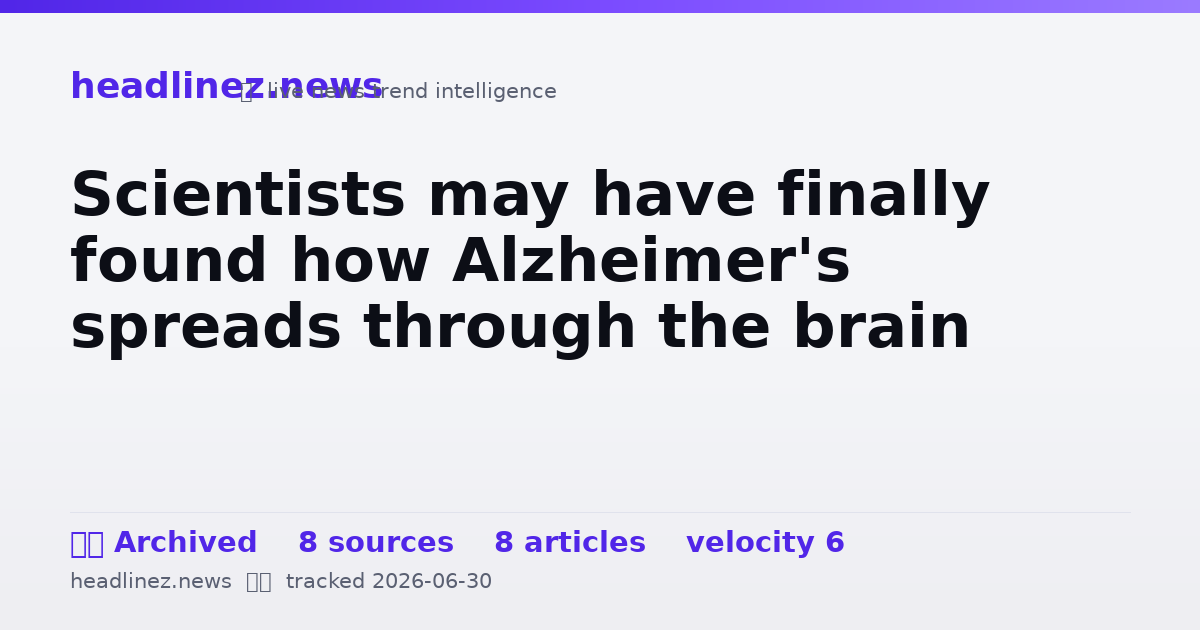 Visual summary for Scientists may have finally found how Alzheimer's spreads through the brain