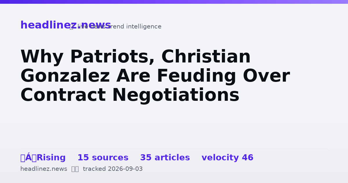 Visual summary for Why Patriots, Christian Gonzalez Are Feuding Over Contract Negotiations