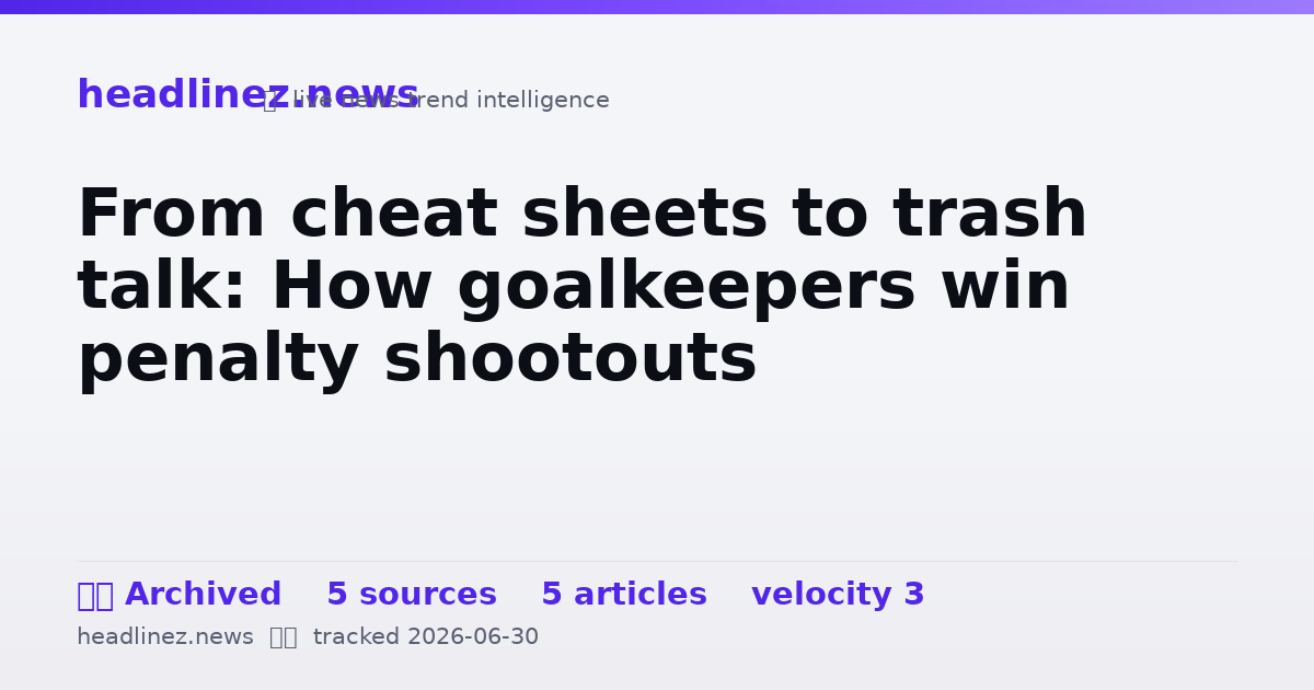 Visual summary for From cheat sheets to trash talk: How goalkeepers win penalty shootouts