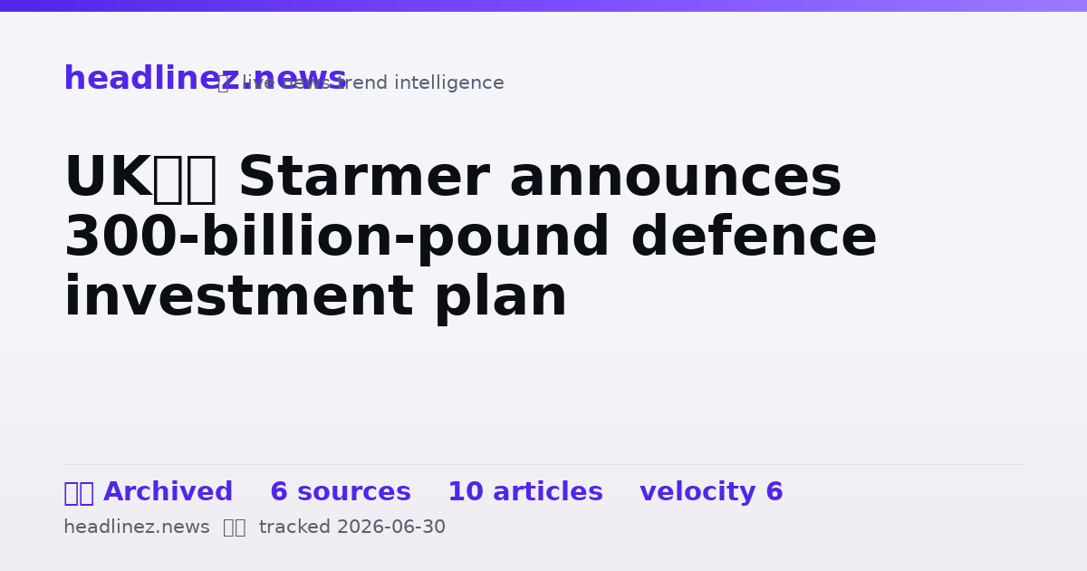 Visual summary for UK’s Starmer announces 300-billion-pound defence investment plan