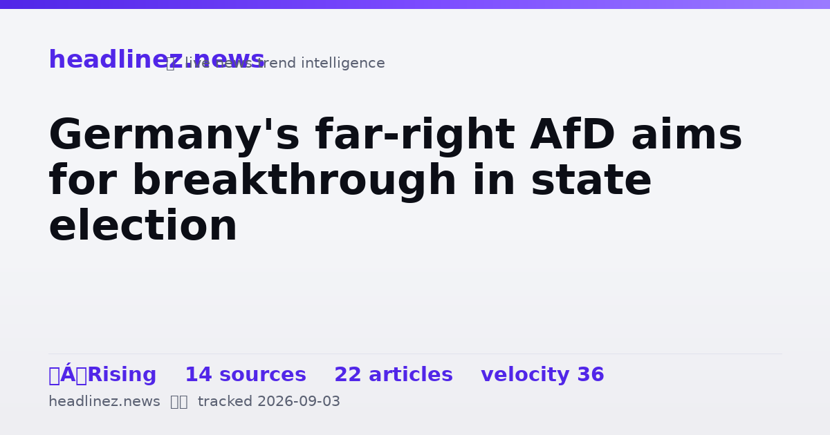 Visual summary for Germany's far-right AfD aims for breakthrough in state election
