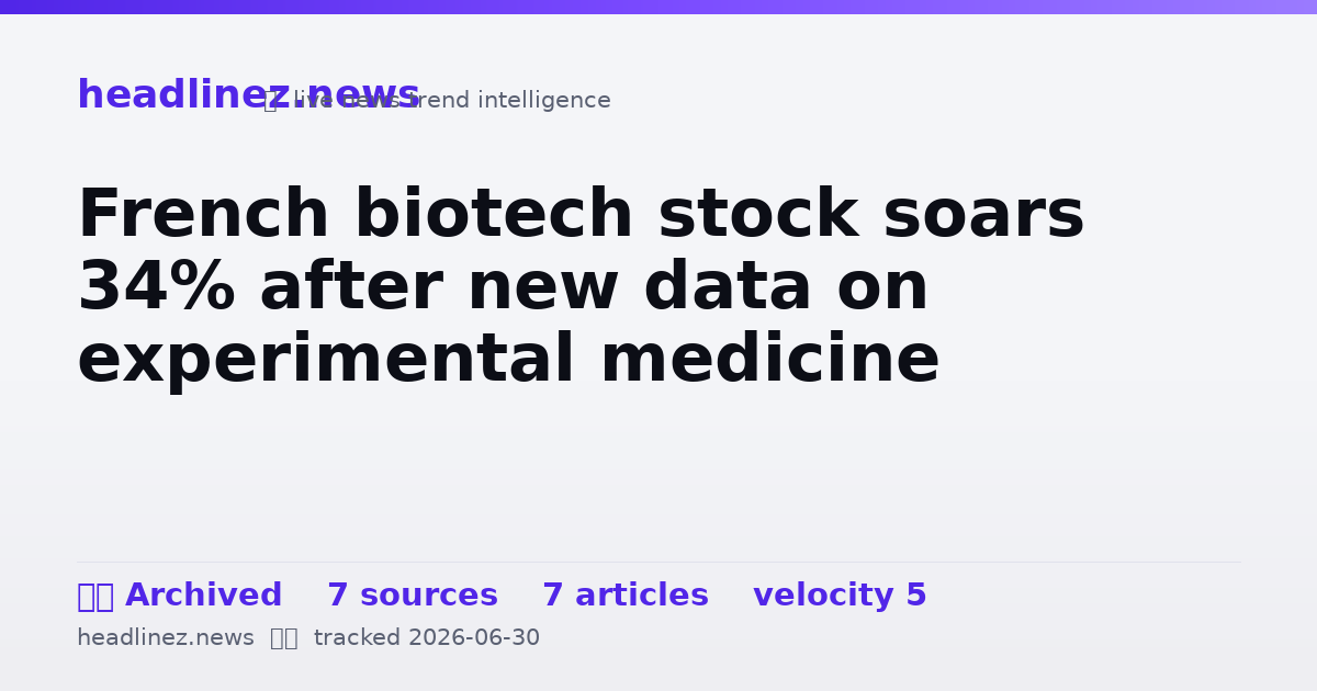 Visual summary for French biotech stock soars 34% after new data on experimental medicine
