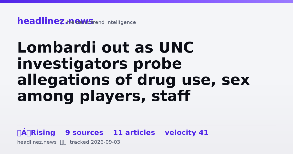 Visual summary for Lombardi out as UNC investigators probe allegations of drug use, sex among players, staff