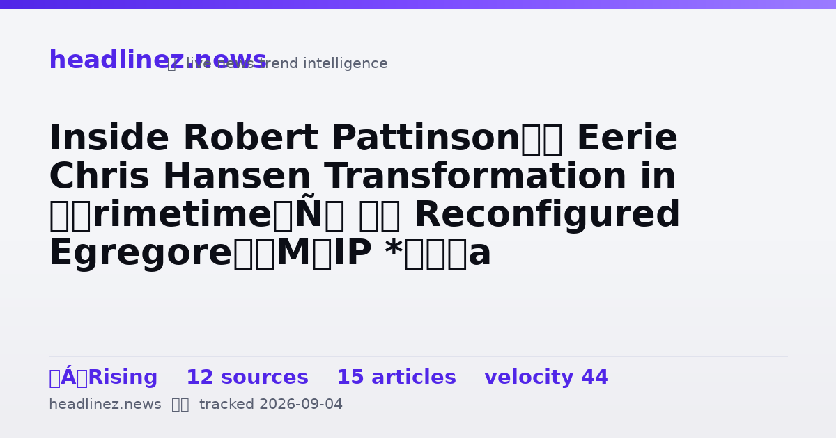 Visual summary for Inside Robert Pattinson’s Eerie Chris Hansen Transformation in ‘Primetime’: “A Reconfigured Egregore”