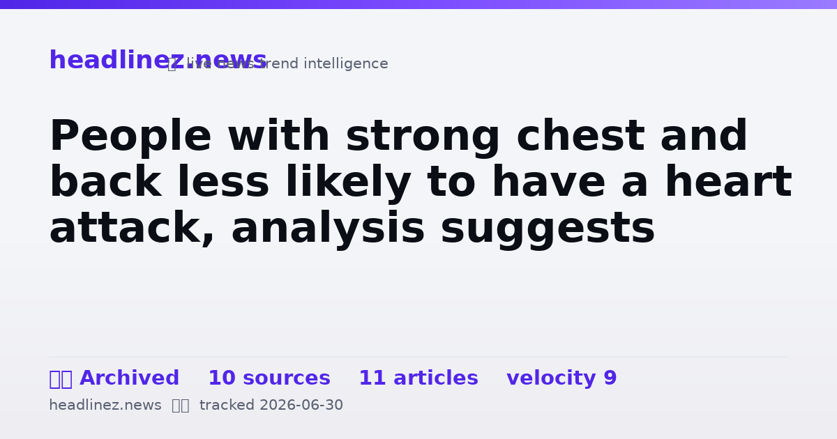 Visual summary for People with strong chest and back less likely to have a heart attack, analysis suggests