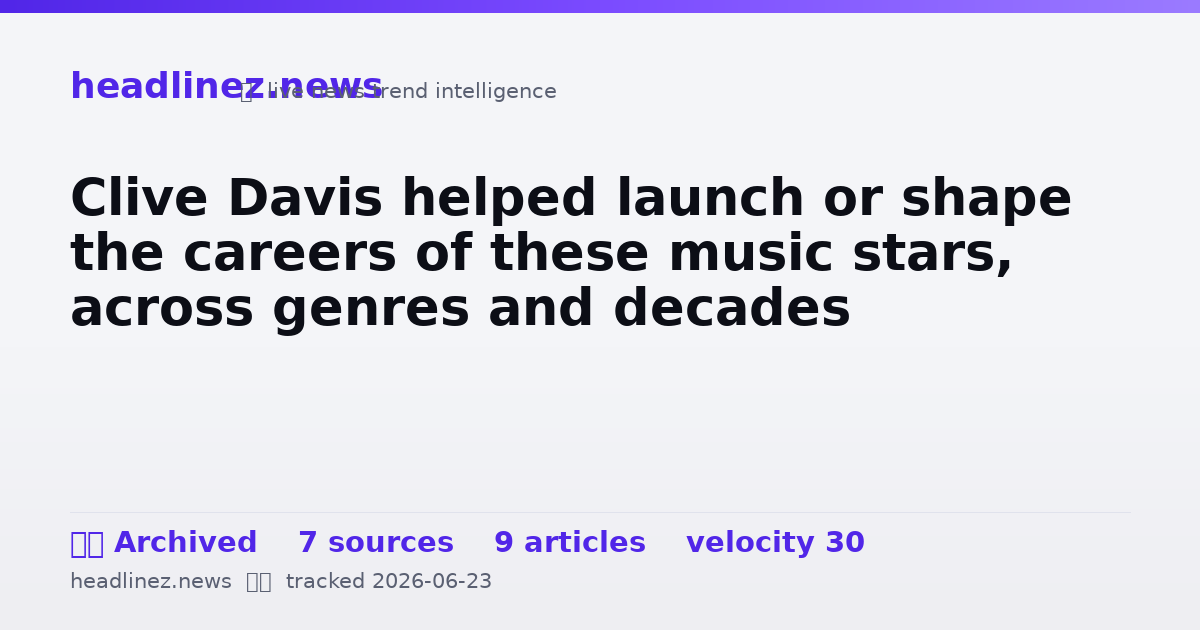 Visual summary for Clive Davis helped launch or shape the careers of these music stars, across genres and decades