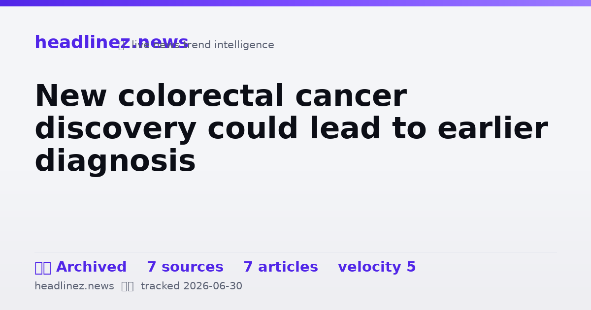 Visual summary for New colorectal cancer discovery could lead to earlier diagnosis